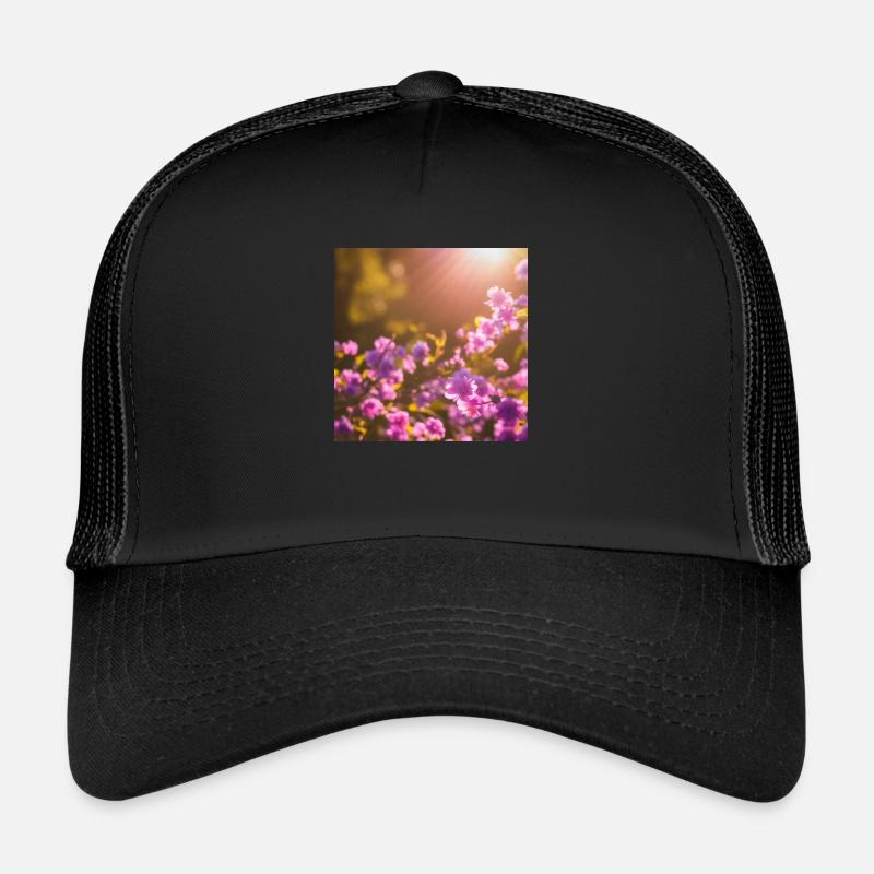 Blumen im Frühling - Trucker Cap - Schwarz/Schwarz