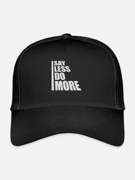 Dire moins faire plus - Casquette trucker  - noir/noir - Devant