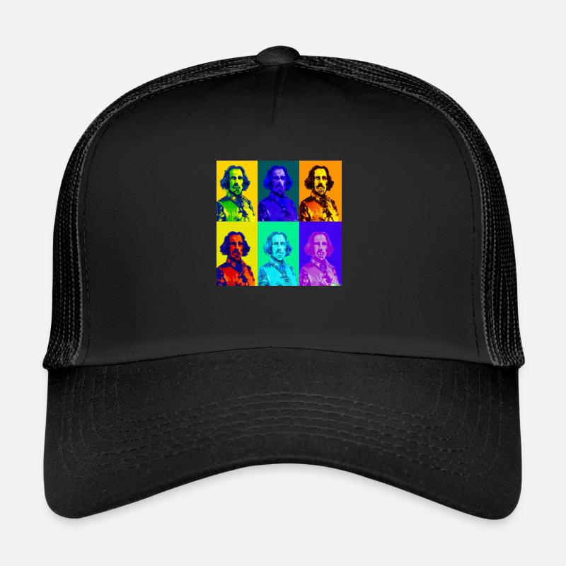 king Charles in Warhol style - Trucker Cap - Schwarz/Schwarz