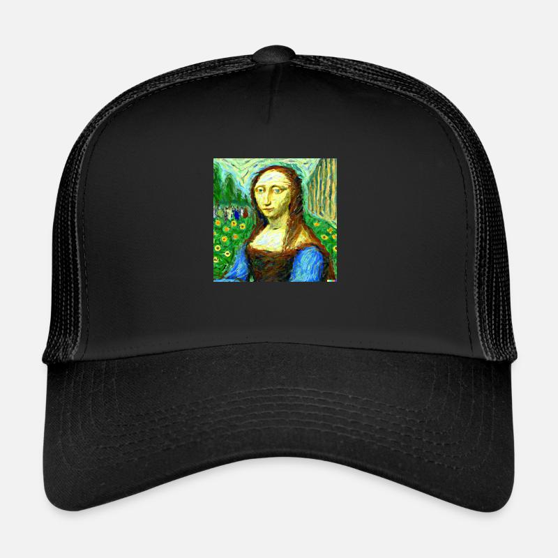 mona lisa in van gogh style Trucker Cap