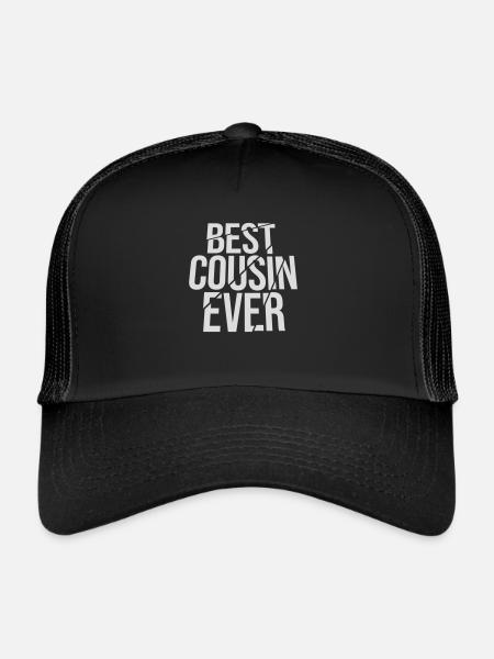 Citation du meilleur cousin de tous les temps - Casquette trucker  - noir/noir - Devant
