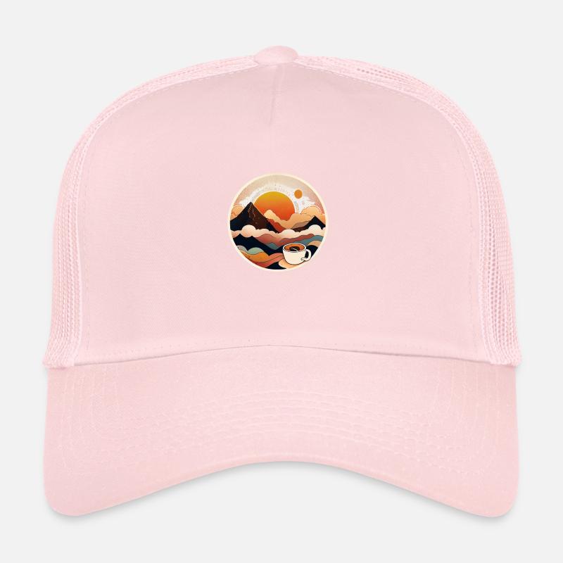 Coffee with a Stunning Mountain Scene Trucker Cap