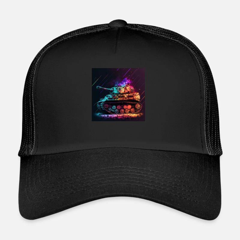 Kampfpanzer im coolen Neonfarben Trucker Cap