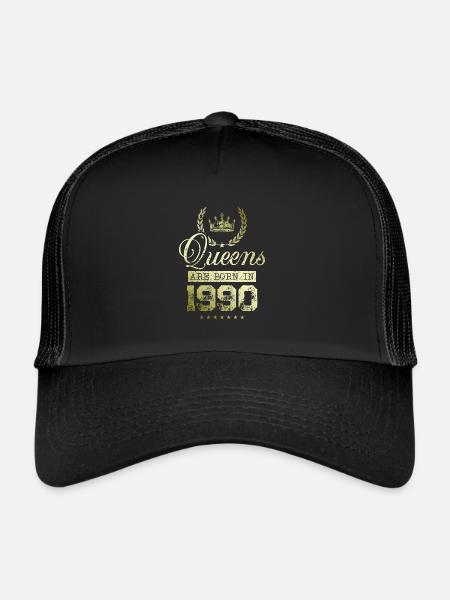 Queens nés en 1990 - Casquette trucker  - noir/noir - Devant