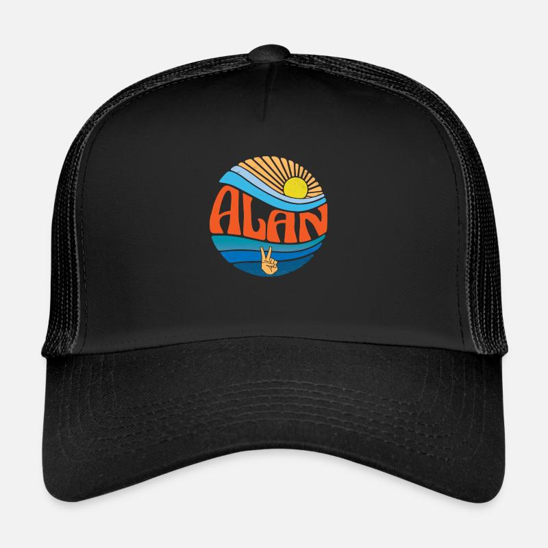 Alan Shirt Vintage Sunset Alan Groovy Tie Dye - Trucker Cap - black/black