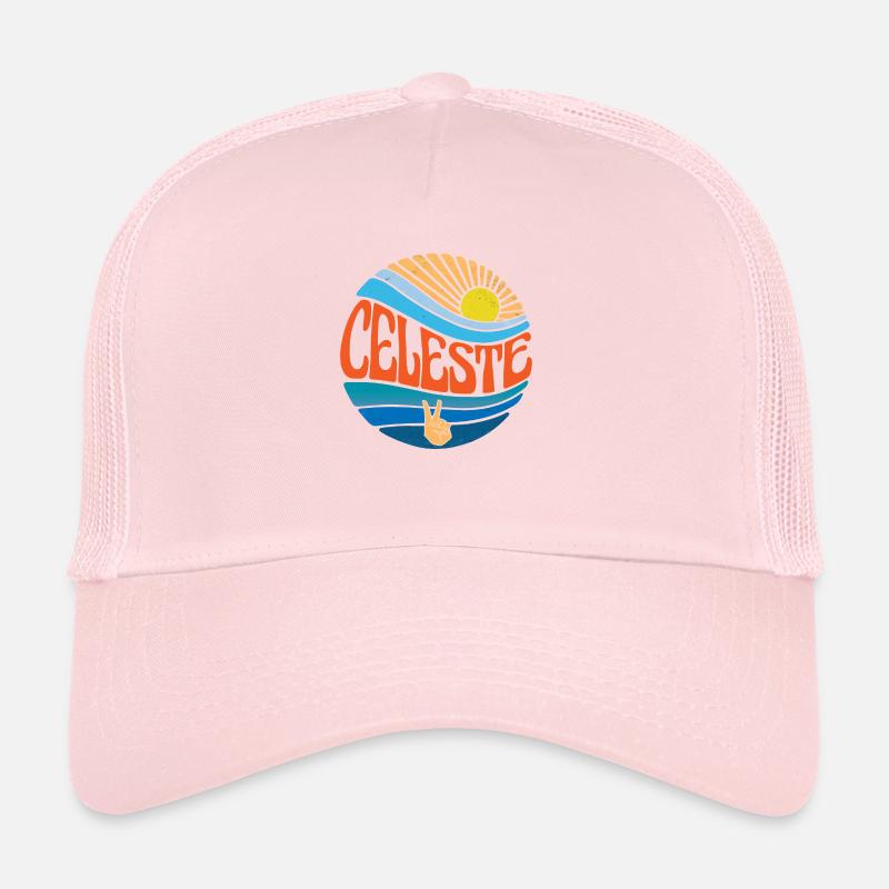 Celeste Shirt Vintage Sunset Celeste Groovy Tie Trucker Cap