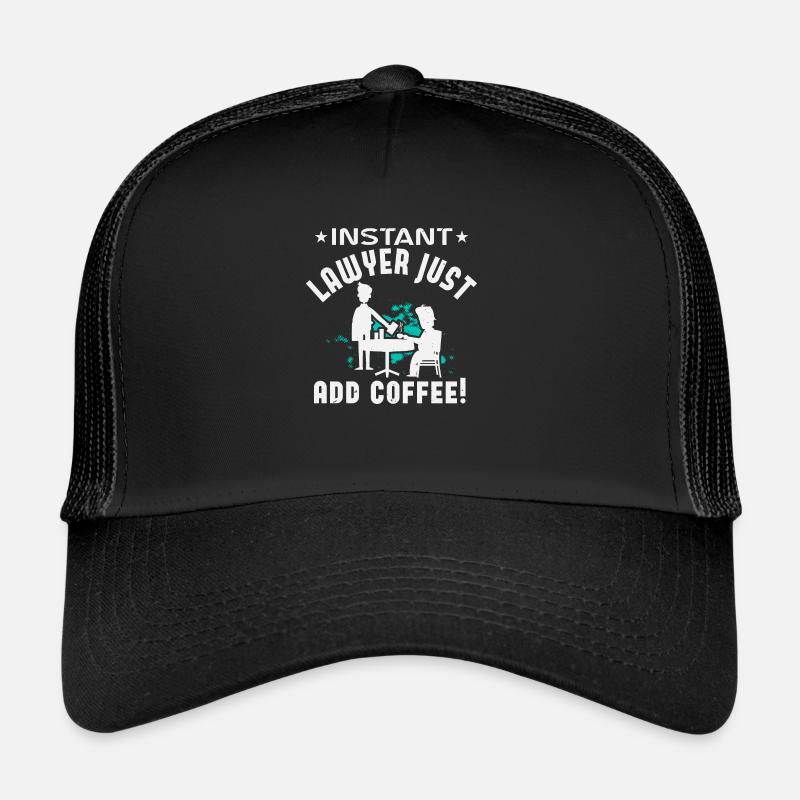 INSTANT LAWYER JUST UND KAFFEE - Trucker Cap - Schwarz/Schwarz