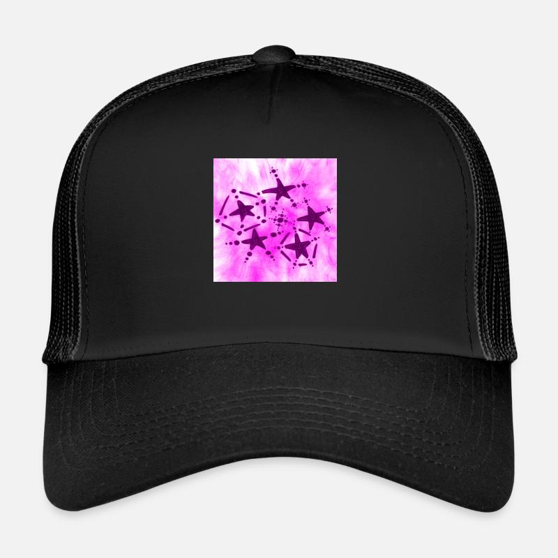 5 STERNE LÄCHELNDER FLIEDER - Trucker Cap - Schwarz/Schwarz
