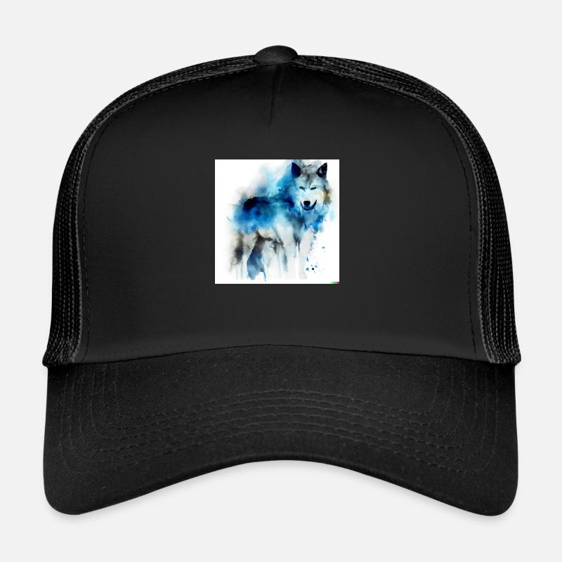 Aquarelle Loup Casquette trucker 