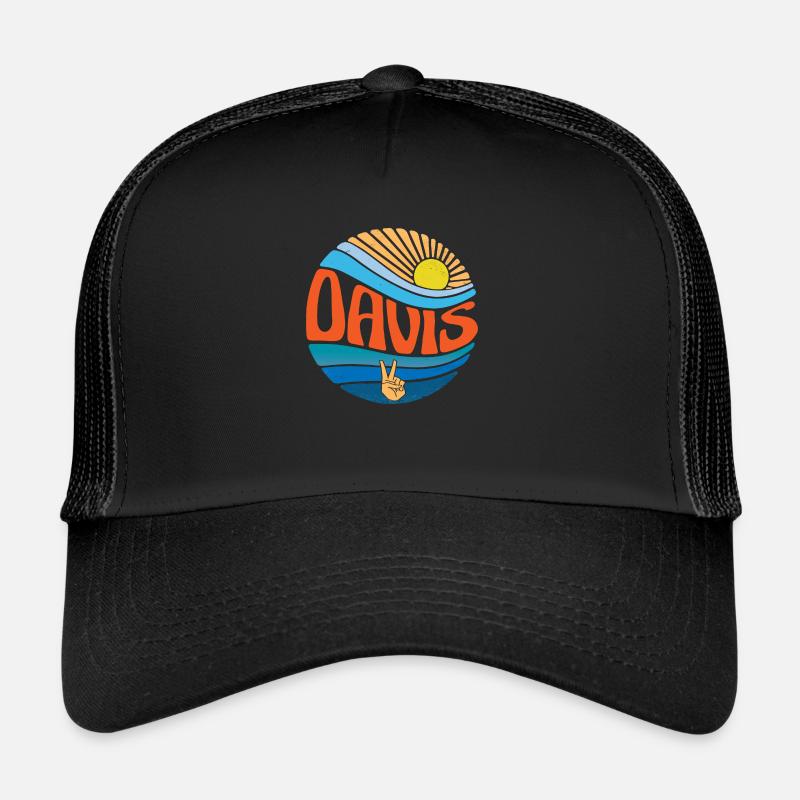Davis Shirt Vintage Sunset Davis Groovy Tie Dye Casquette trucker 