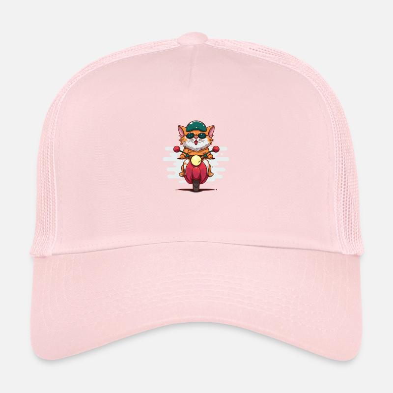 Chat sur moto Casquette trucker 
