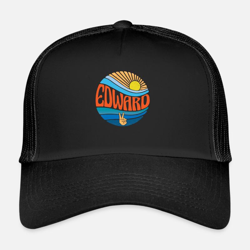 Edward Hemd Vintage Sunset Edward Groovy Tie Dye - Trucker Cap - Schwarz/Schwarz