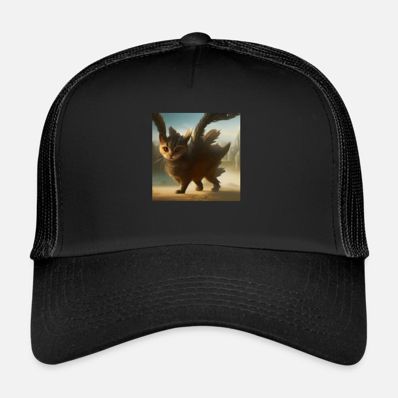 Flying cat - Trucker Cap - black/black