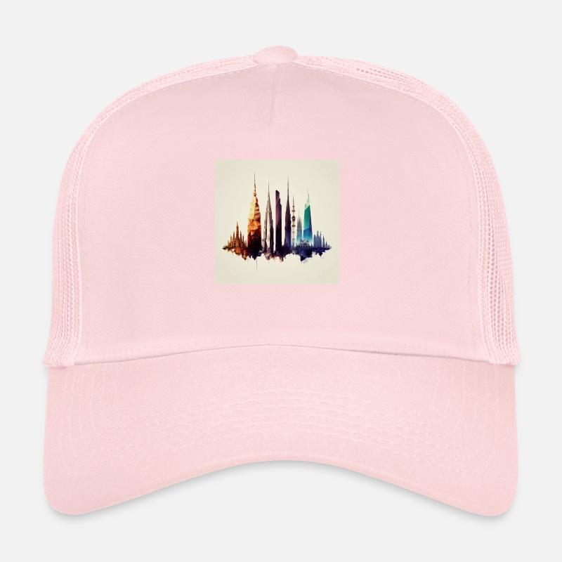City Eiffel Tower Empire Stat Trucker Cap