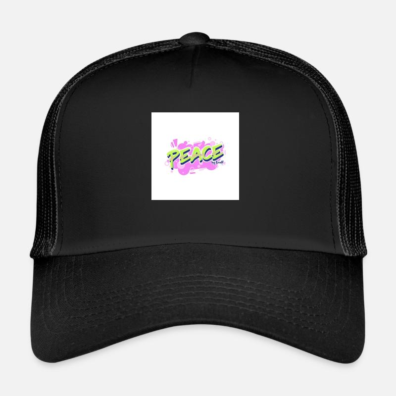 graffiti logo maker featuring bubbly graphics - Trucker Cap - Schwarz/Schwarz