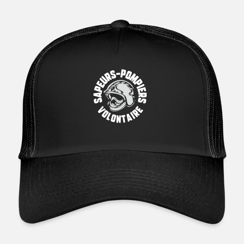 Sapeur -pompier volontaire - Casquette trucker - noir/noir