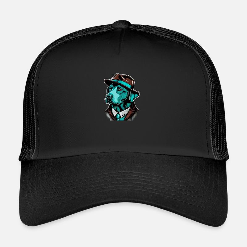 Labrador Pop Art Chien détective en costume Casquette trucker 