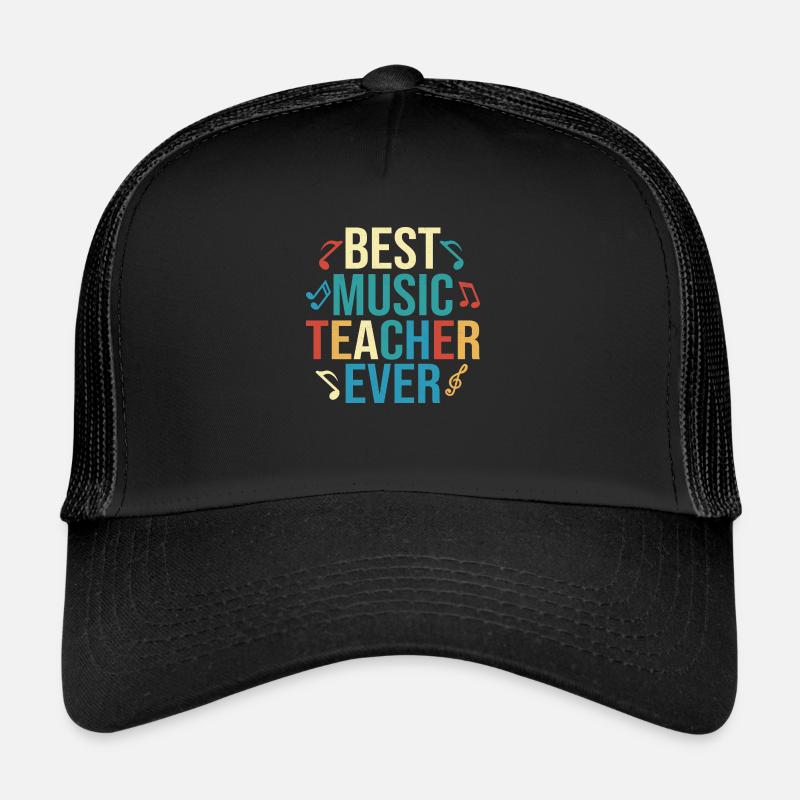 Meilleur professeur de musique Jamais Notes Instruments Educatio Casquette trucker 