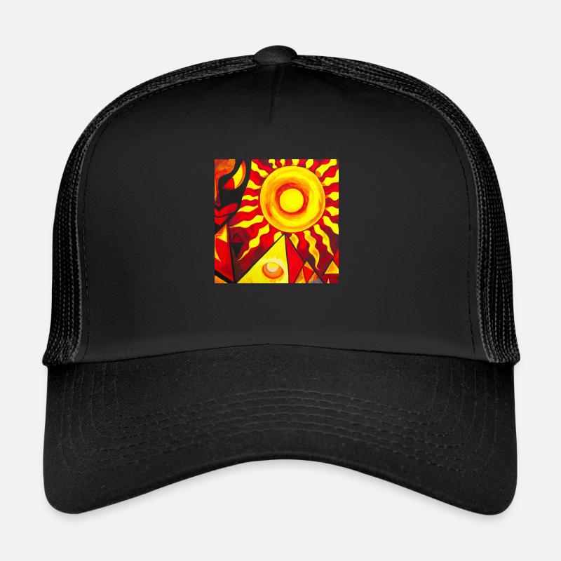 Alien visiting the pyramids Trucker Cap