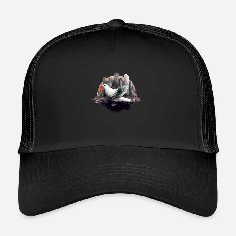 Colombe de la paix - Casquette trucker - noir/noir