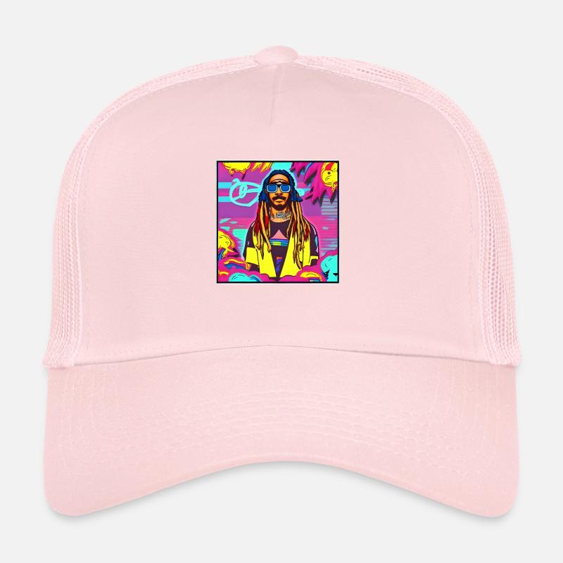 Retrowave rastaman Trucker Cap