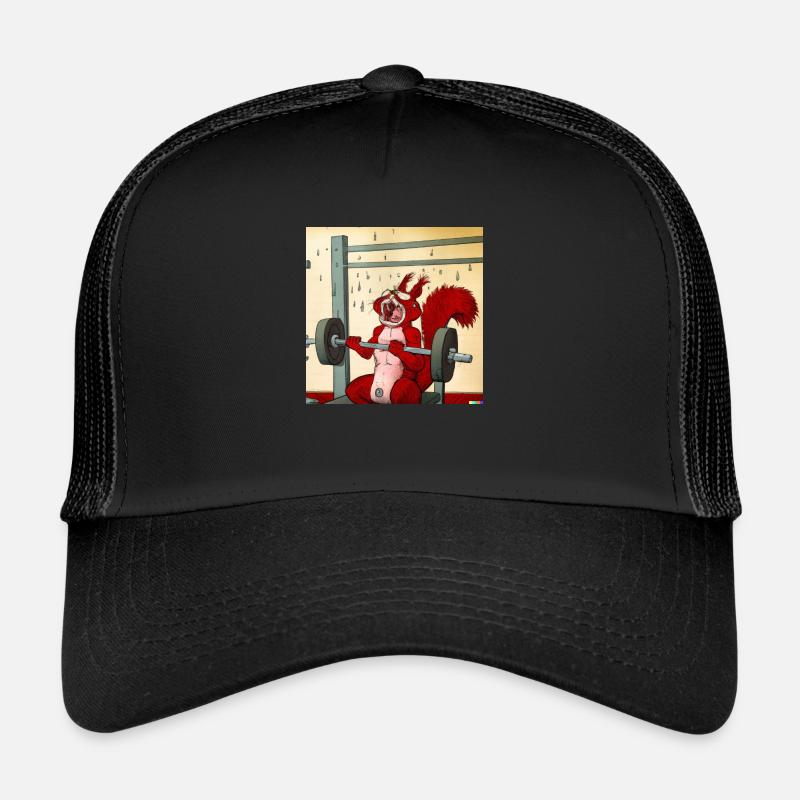 SQRRLD - Squirrel's Bench Press Accident 05 - Trucker Cap - Schwarz/Schwarz