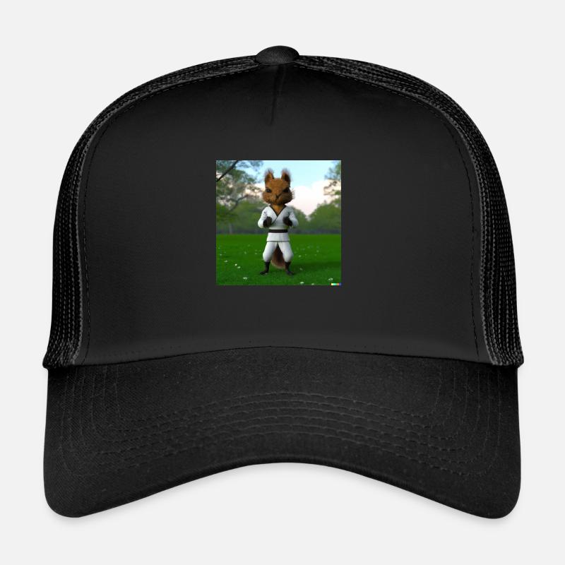 Karate Hörnchen - Trucker Cap - Schwarz/Schwarz