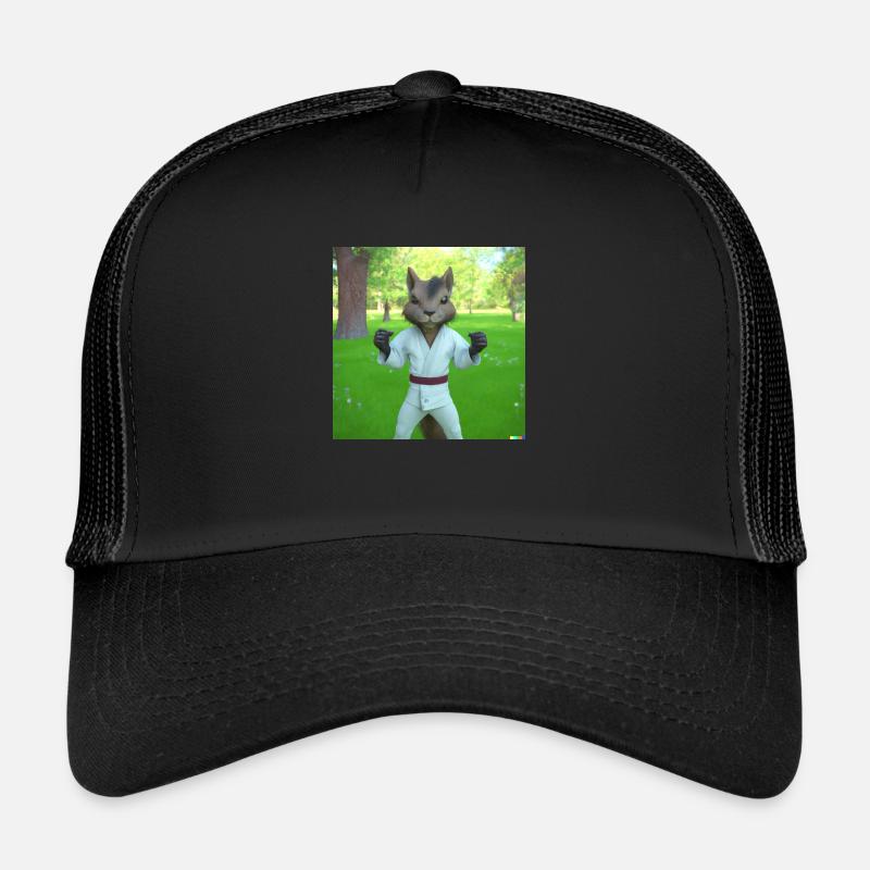 Karate Hörnchen - Trucker Cap - Schwarz/Schwarz