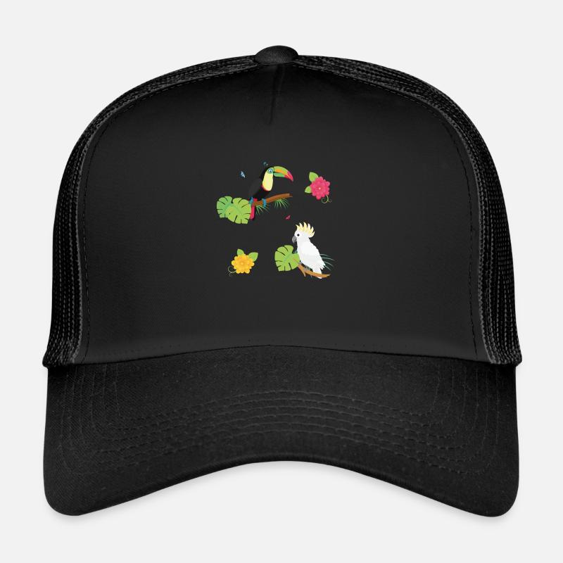 Oiseaux tropicaux - Casquette trucker - noir/noir