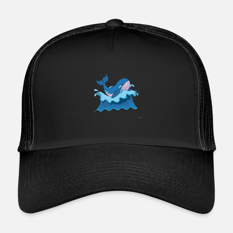 Süßer Wal auf Welle - Cartoon-Design Trucker Cap