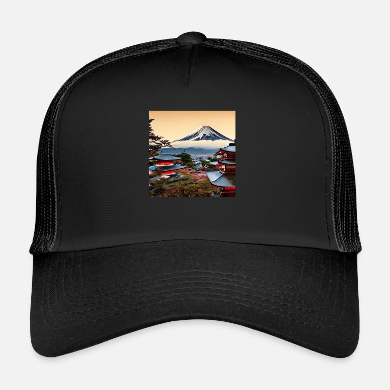 Mount Fuji in Digital Art Trucker Cap