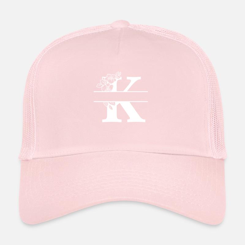 Personalisierter Blumenbuchstabe K Trucker Cap