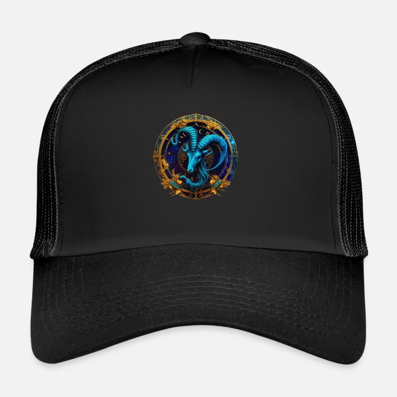 Capricorn - Trucker Cap - Schwarz/Schwarz