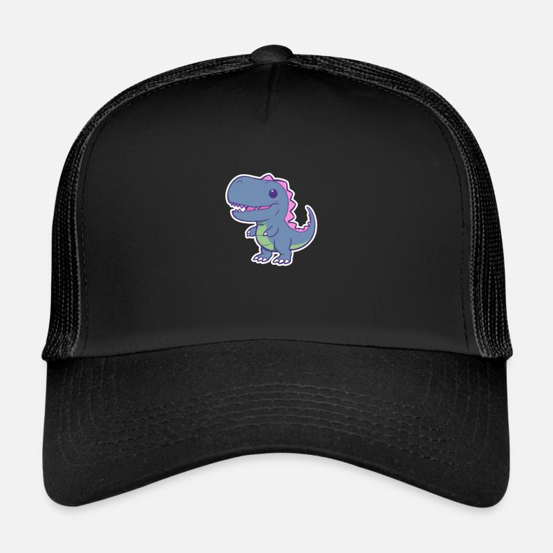 Süßer Dino T-rex - Trucker Cap - Schwarz/Schwarz