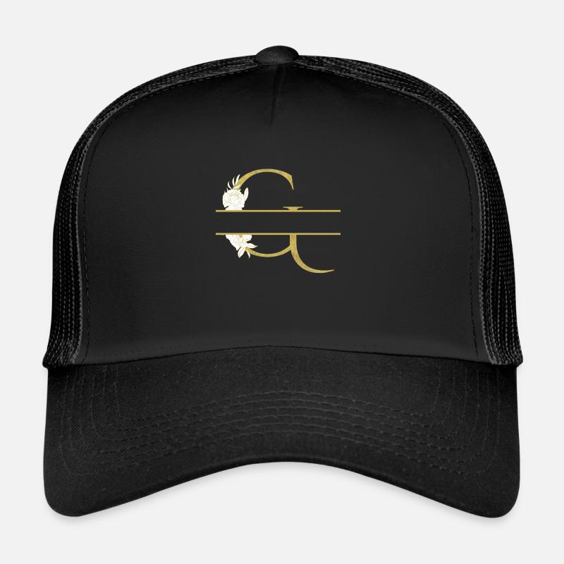 Personalisierter Blumengoldbuchstabe G Trucker Cap