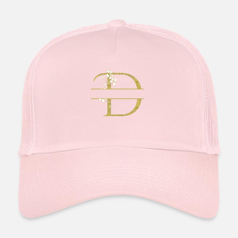 Personalized floral golden letter Trucker Cap