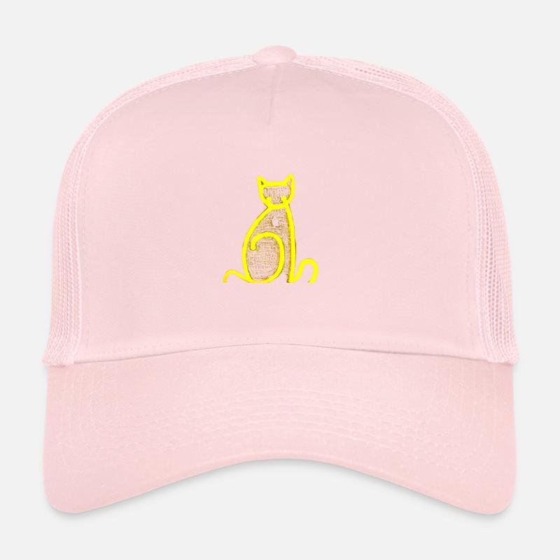 Griffonner chat jaune Casquette trucker 