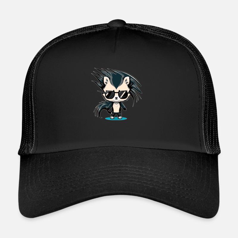 Ein Cooles Stinktier mit Sonnenbrille Comic Look Trucker Cap