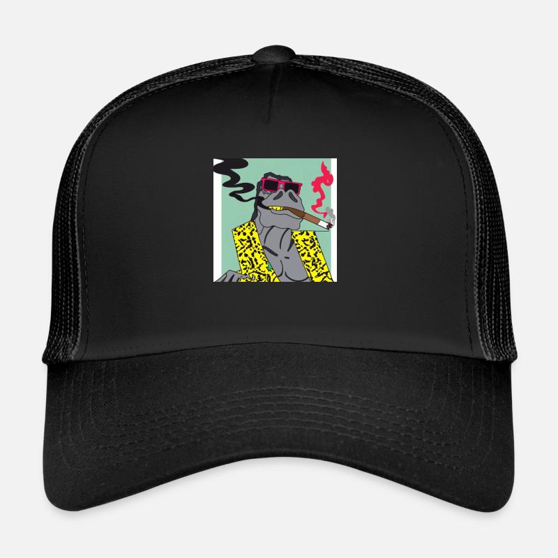 Cooler Dino raucht eine Zigarre Geschenk Trucker Cap