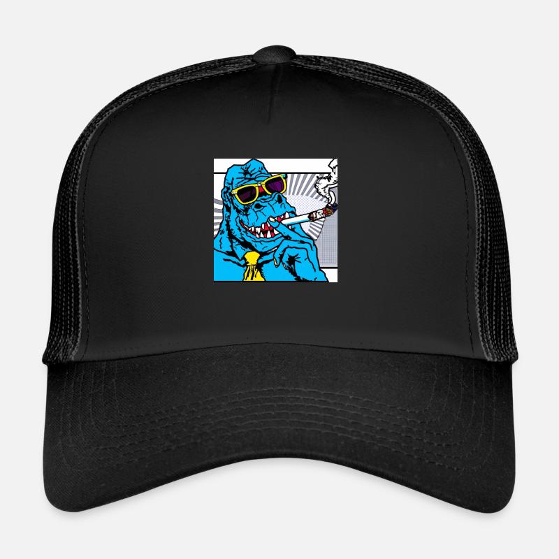 Dino raucht eine Zigarre V3 Geschenk Trucker Cap