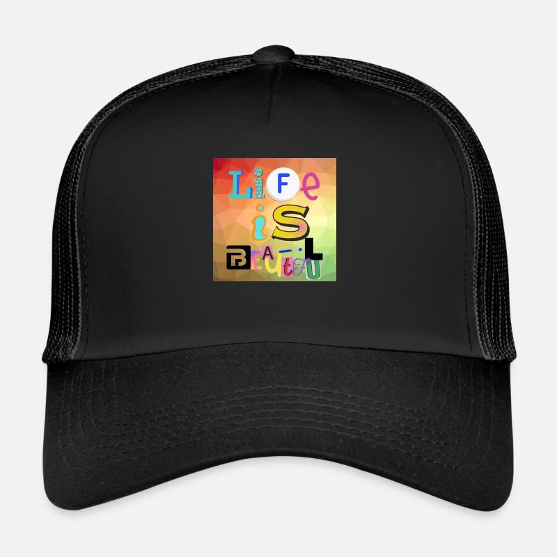 Das Leben ist schön - Trucker Cap - Schwarz/Schwarz