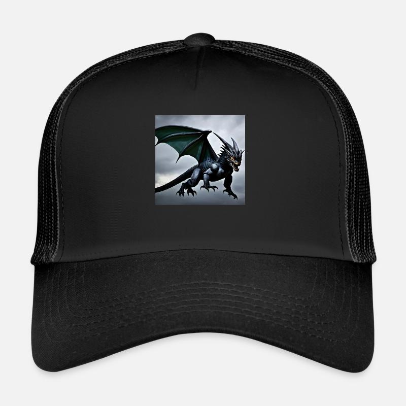DrachenGodzilla - Trucker Cap - Schwarz/Schwarz
