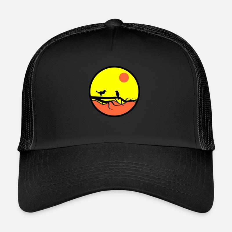 Oiseaux - Casquette trucker  - noir/noir