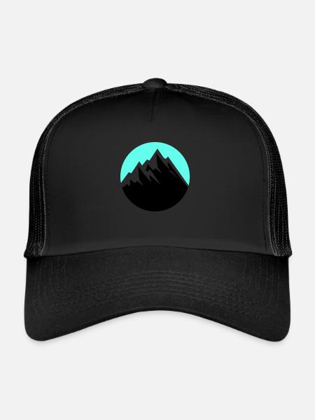 Montagnes - Casquette trucker  - noir/noir - Devant