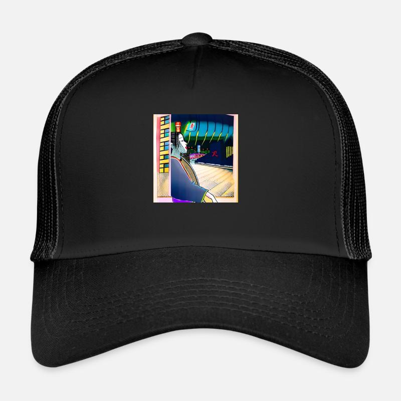 Geisha dans la ville Casquette trucker 
