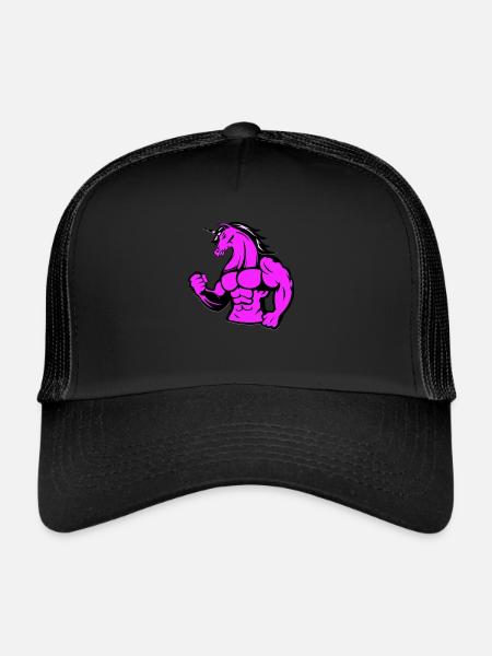 Licorne forte - Casquette trucker  - noir/noir - Devant