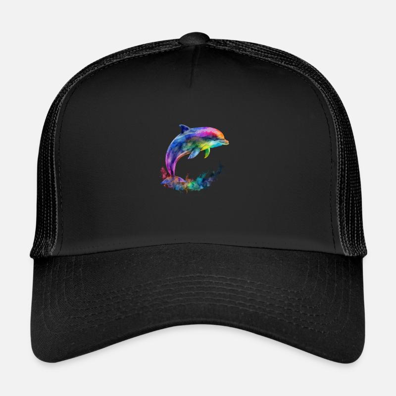 ORIGINAL DELPHIN - IN FARBE - Trucker Cap - Schwarz/Schwarz