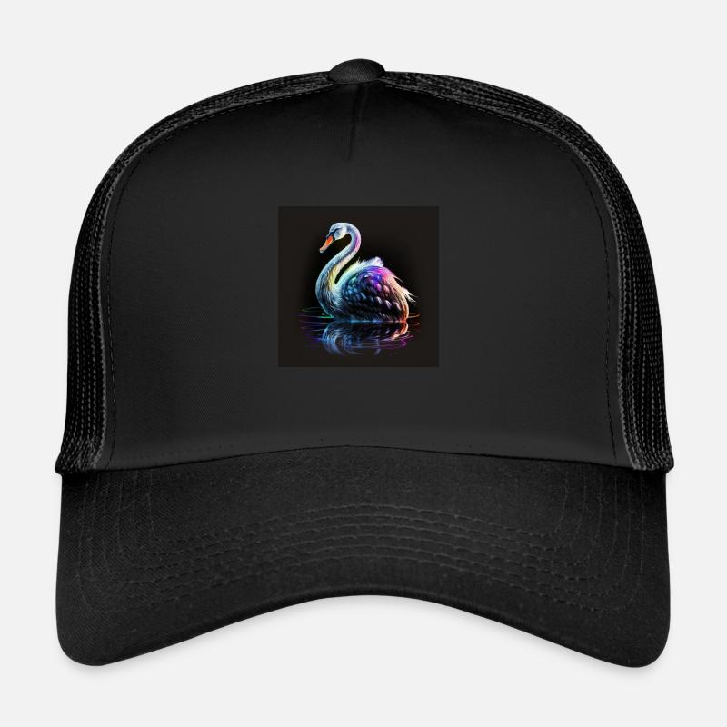 SCHWAN MIT SEINEM SPIEGELBILD - Trucker Cap - Schwarz/Schwarz