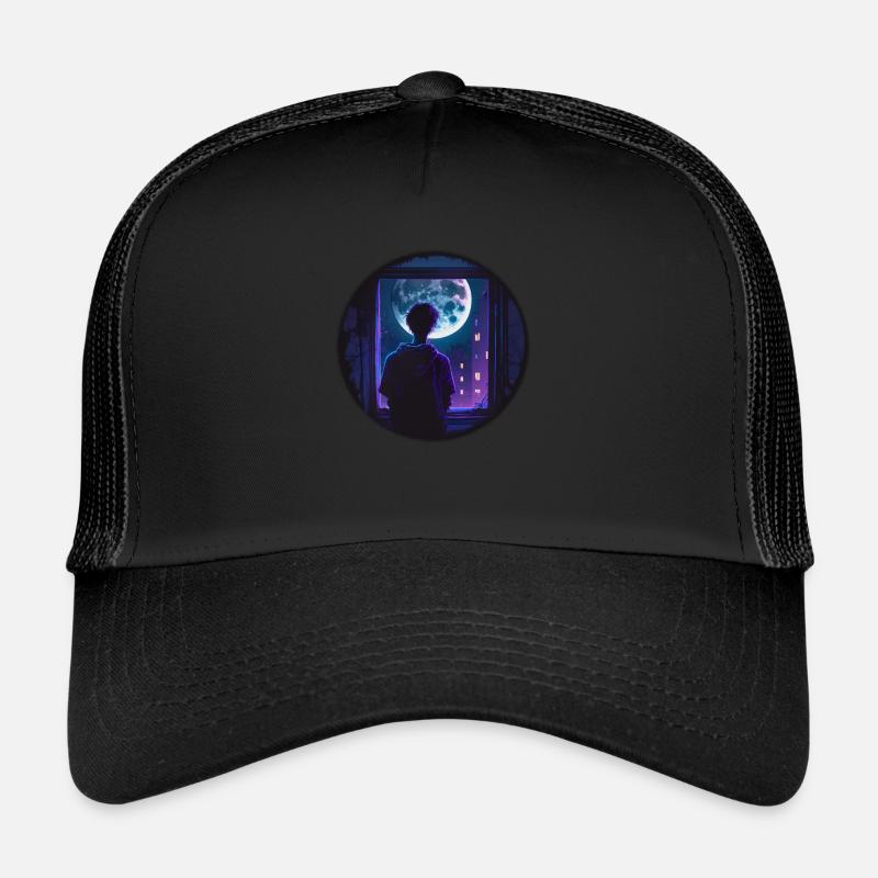 Garçon de lune - Casquette trucker  - noir/noir