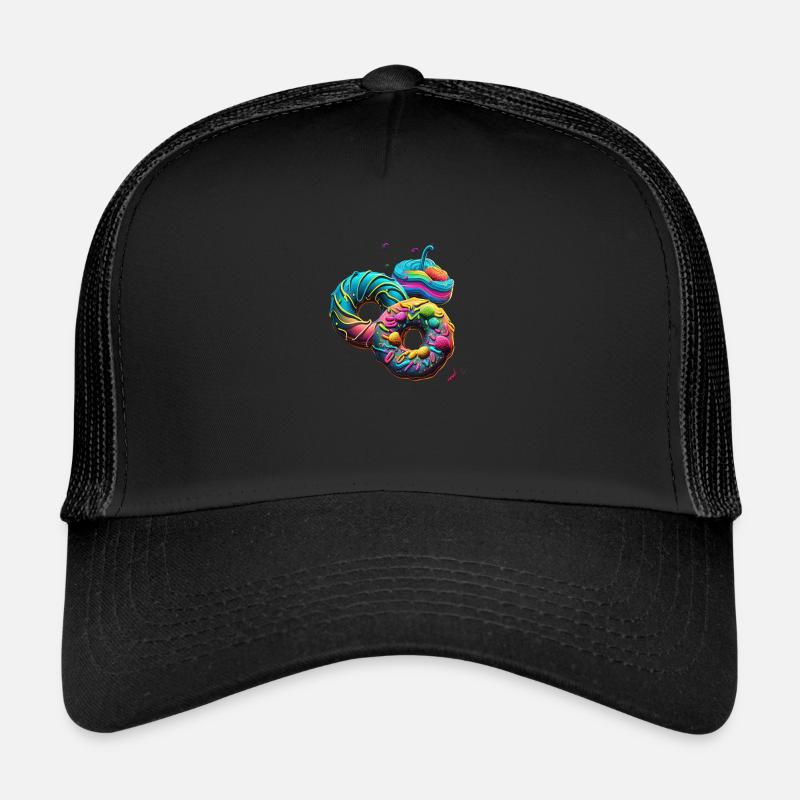 DONUTS WITH GOOD CREAM - DONUT - Trucker Cap - black/black